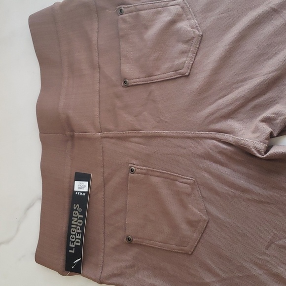 Leggings Depot Premium Quality Stretch Jeggings w/Pockets in Mocha Size 1X/2X - Picture 8 of 10